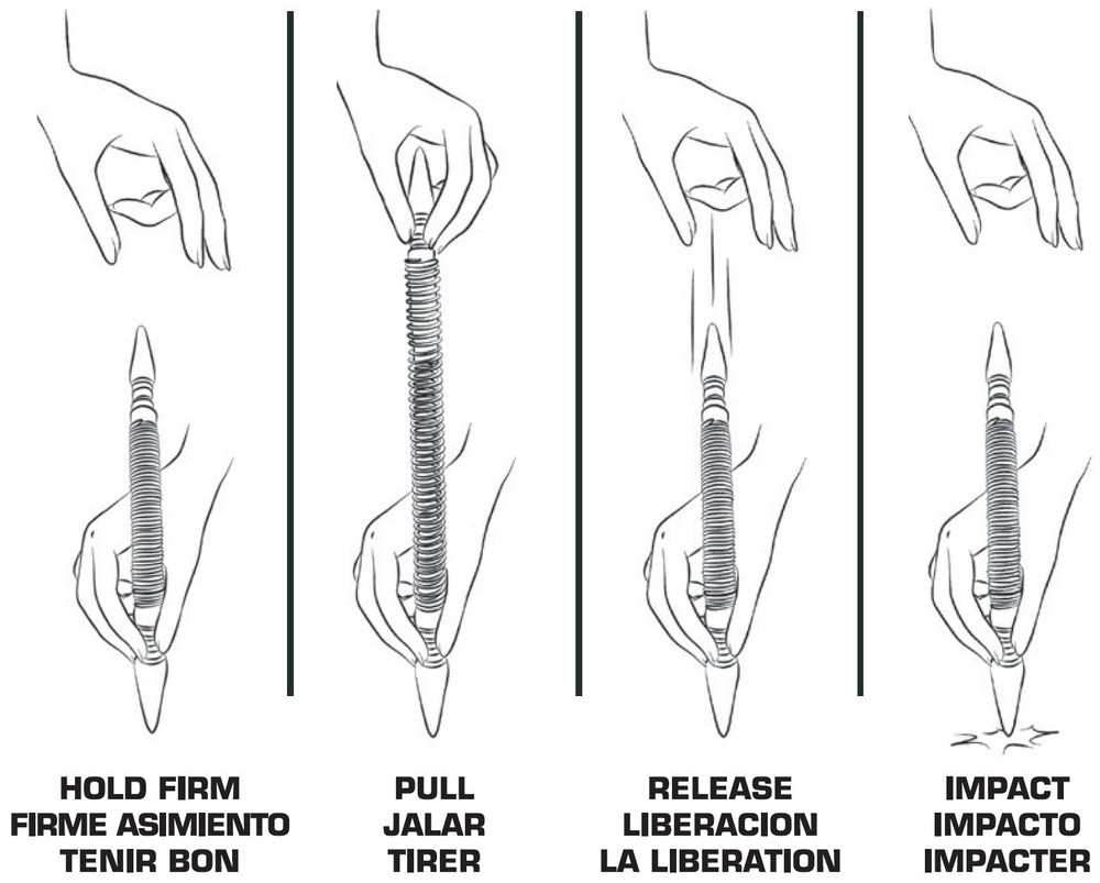 HIT Tool 2/32" (#2) & 3/32" (#3) Nail Set Combination Hammerless Spring Tool