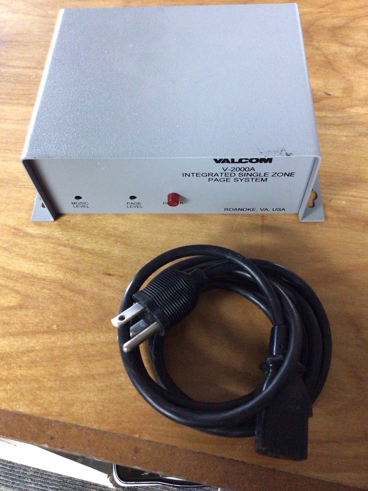 VALCOM V-2000A Integrated Single Zone Page System, w/ Power Cord AS IS