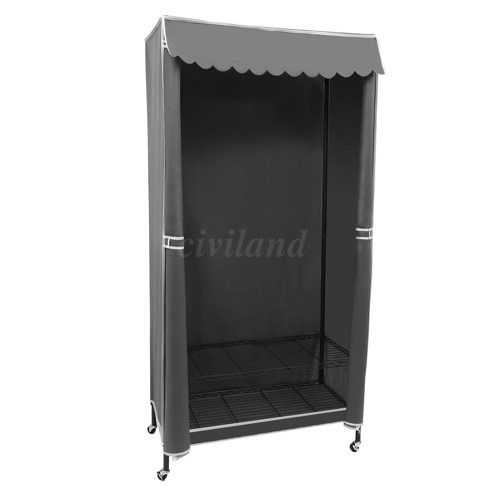 3 Tiers Heavy Duty Rolling Garment Rack with Wheels, Adjustable Shelf, Bedroom
