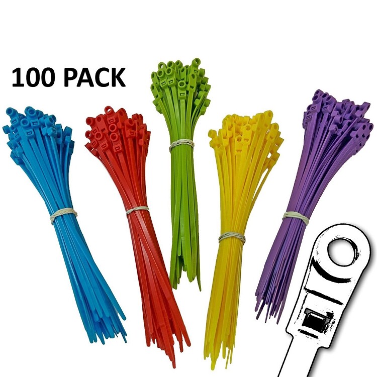 Mounting Head Cable Ties - Screw, Nail, - Size & Color Options - Electriduct
