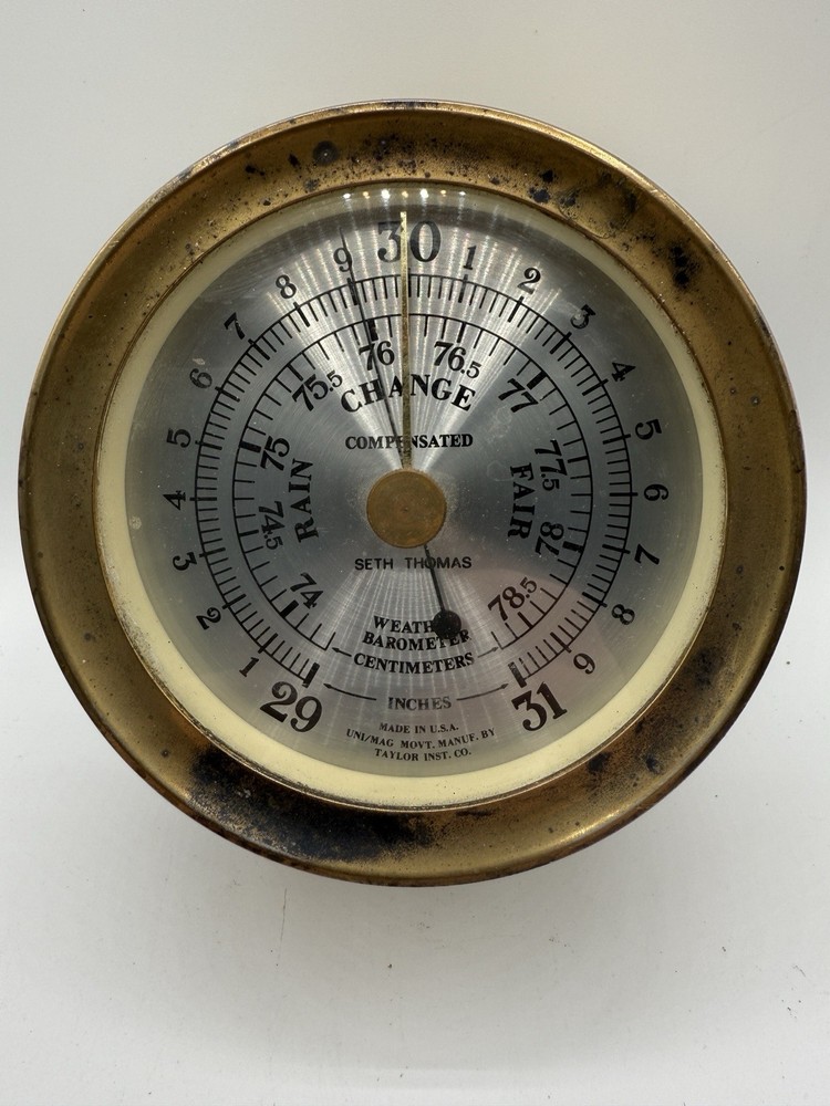 Seth Thomas Vintage Brass Barometer