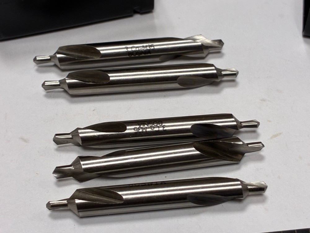 Qty 5, Interstate #3, Cobalt Combo Drill & Countersinks, Plain, 2" OAL, Bright