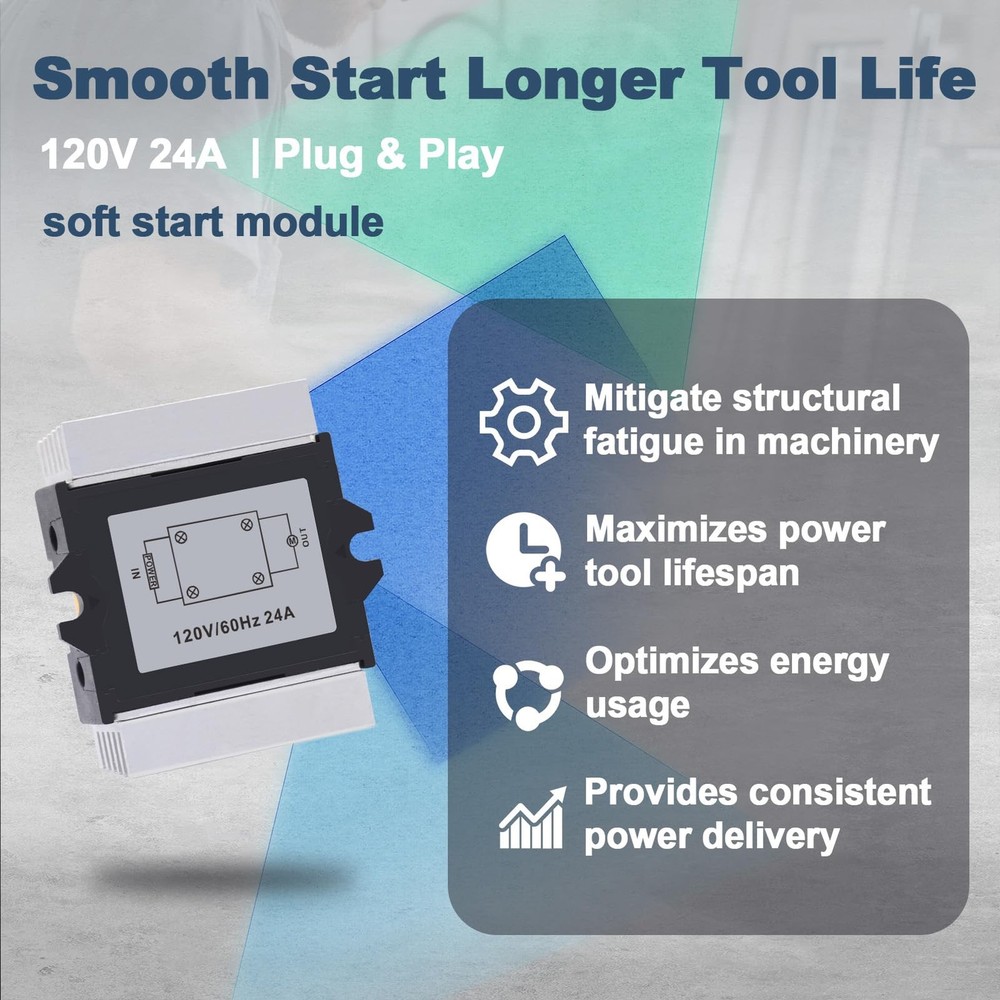 120V 24A Soft Start Module, with Aluminum Block, Soft Start Switch, Soft Star...