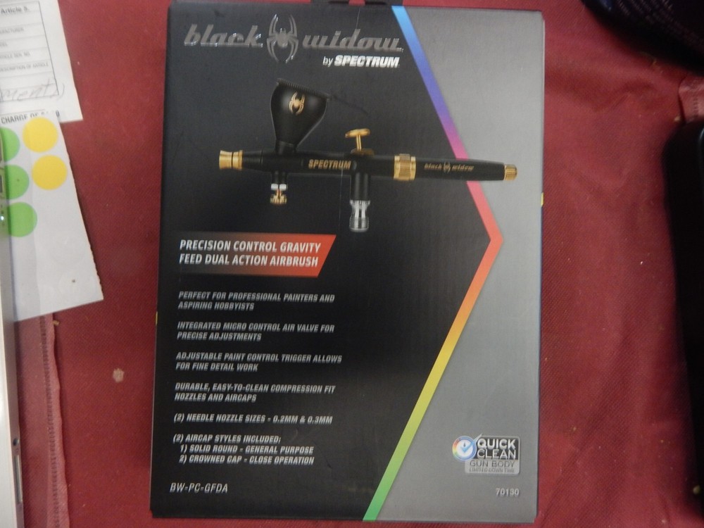 BLACK WIDOW Precision-Control, Gravity-Feed, Dual-Action Airbrush #70130