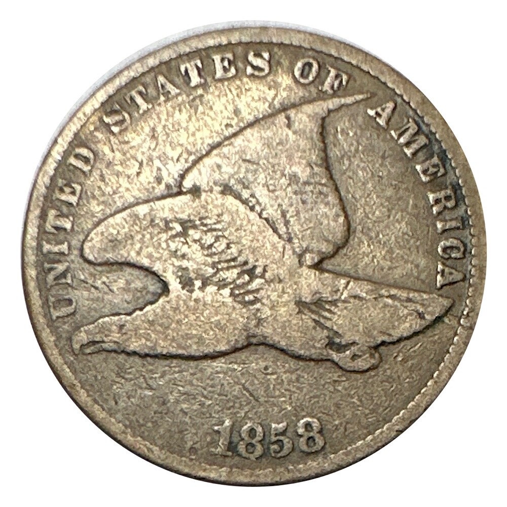 1858 U.S. Flying Eagle Small Letter One Cent - Very Fine +