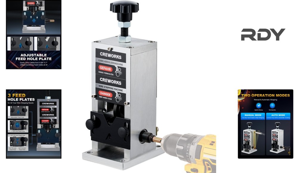 Professional Grade Wire Stripping Machine 0.06" to 1" – Versatile and Efficient