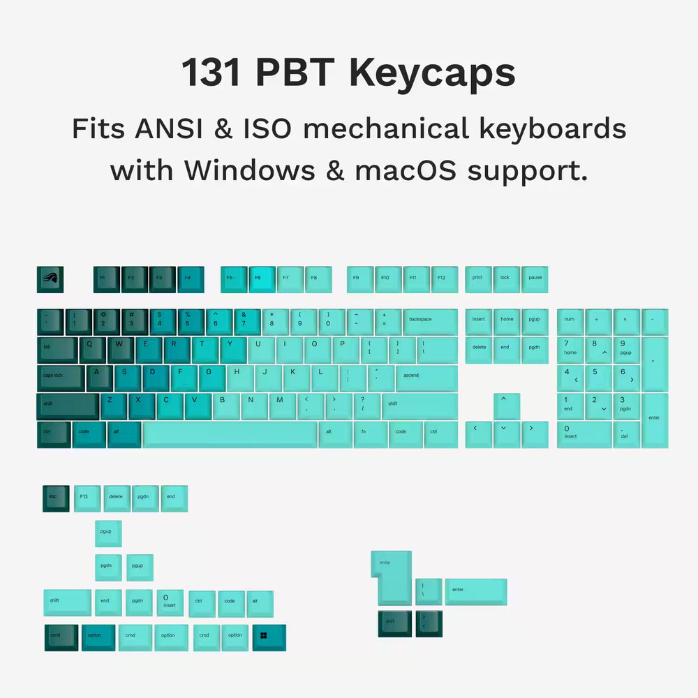 Glorious - GPBT Gradient Universal Keycap Set Compatible with Most 100% 85% 8...