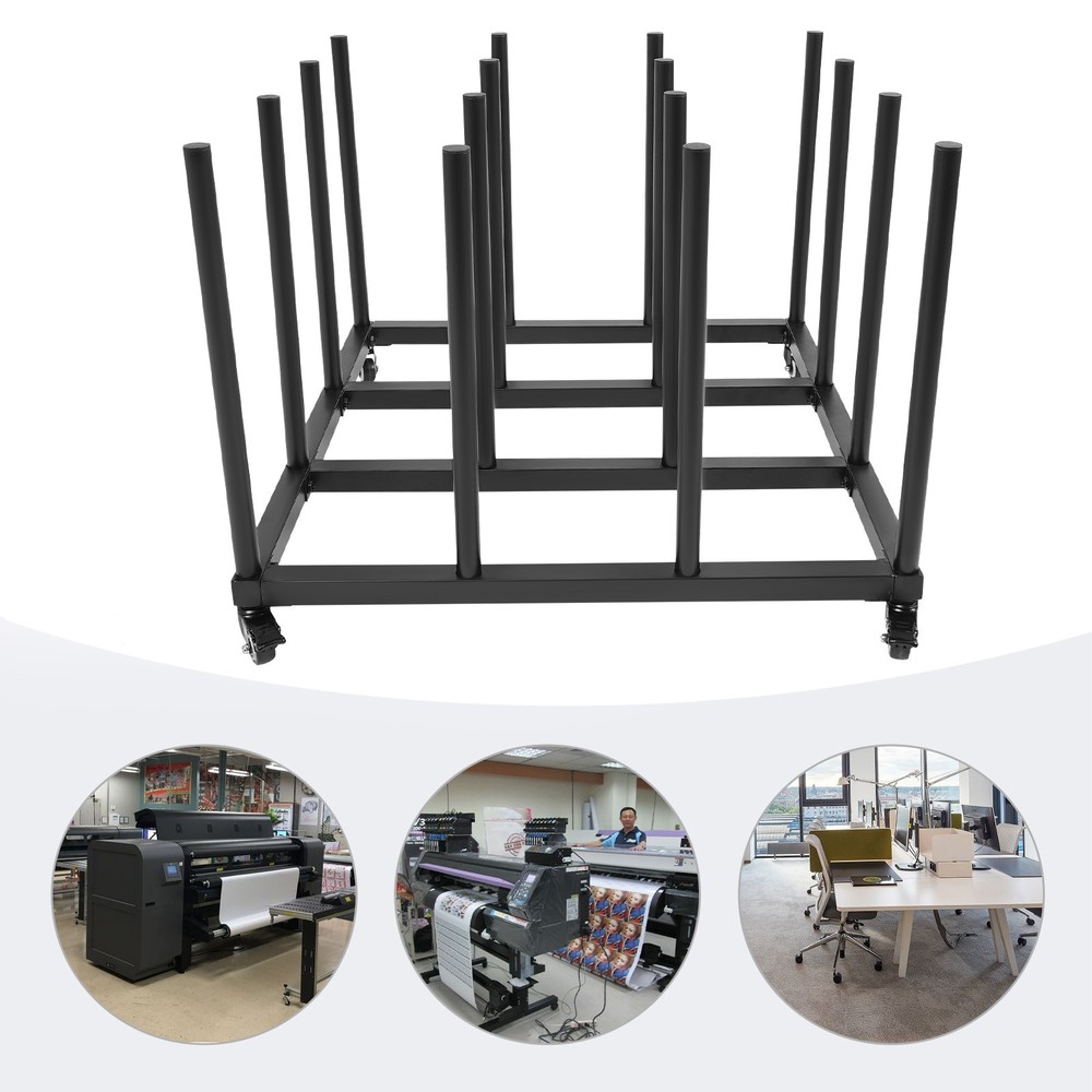 Mobile File Roll Organizer with 16 Rods for Efficient Storage