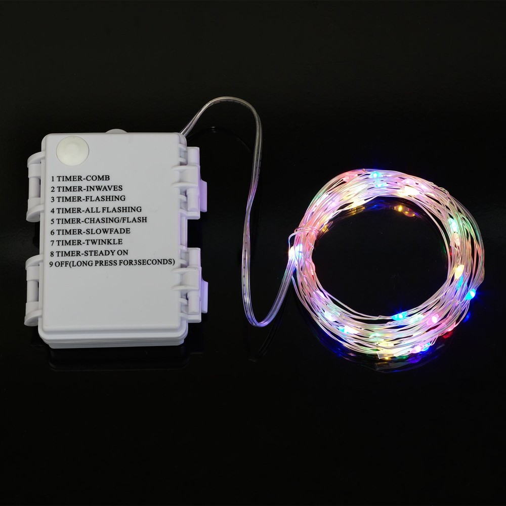 50-Count LED Multi-Color Wire Lights, with 8 Lighting Modes