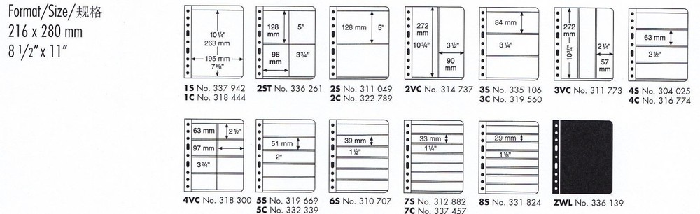 2ST 4 pocket VARIO BLACK Lighthouse Stock pages pack of 5 Dbl. sided NEW