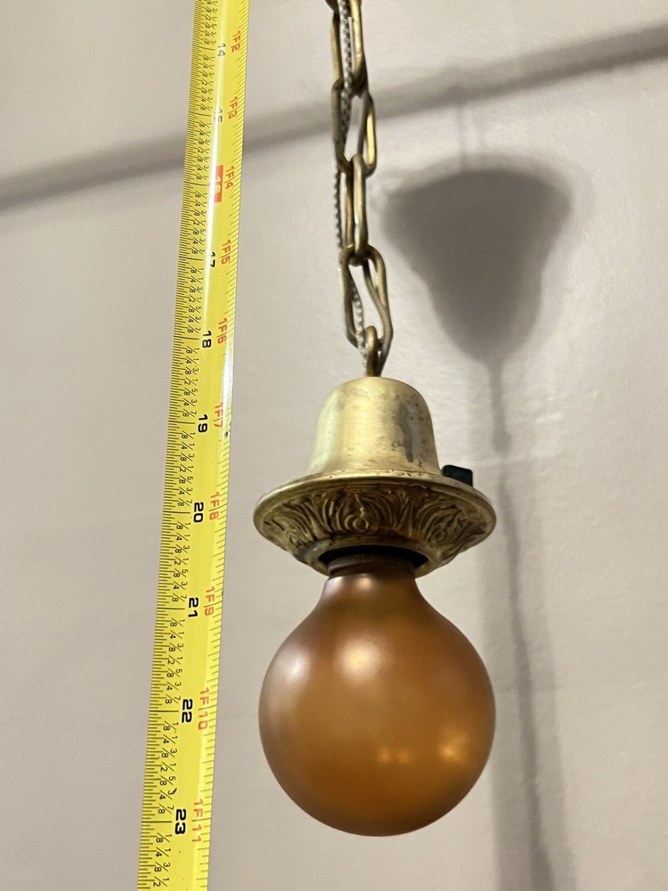 Rewired Single Antique Brass Pendant Fixture 37A