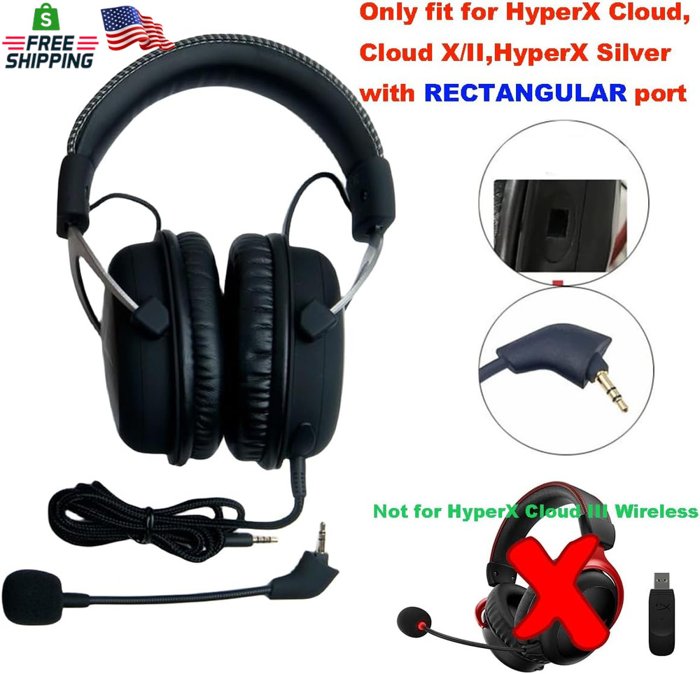 Replacement Microphone for Hyperx Cloud, Cloud X/Ii,Hyperx Silver Noise Cancelli