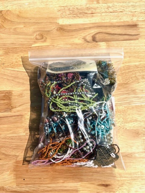 2 Lb LOT CRAFT BROKEN Bead Jewelry Wearable Worn Mixed Metals Tangled Repurpose