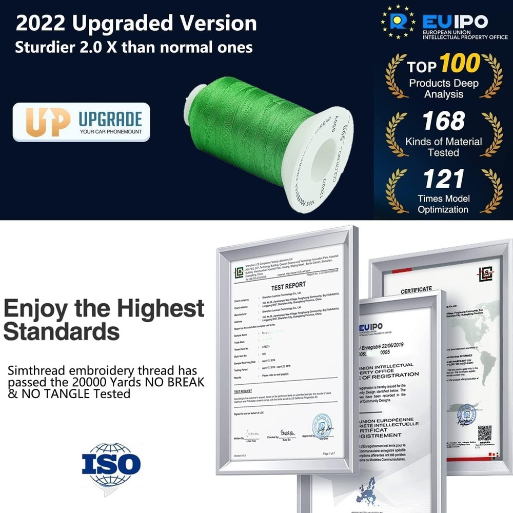 Machine Embroidery Thread with Storage Box 1000M (1100Y) Polyester 20 Options...