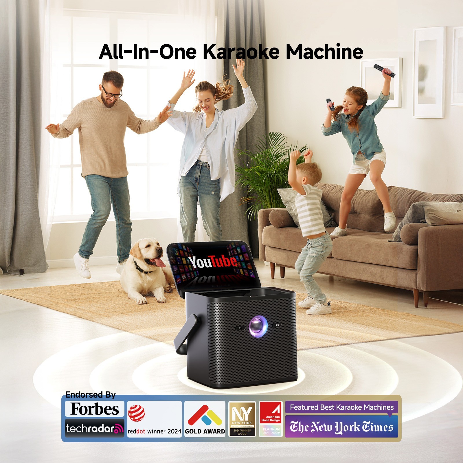 Ikarao Karaoke Machine for Adults, 32GB Karaoke Tablet, 80W Bluetooth Speaker