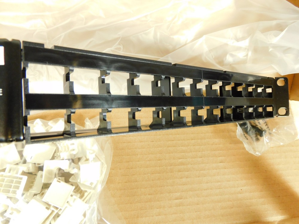 760109736 CommScope M4800A Angled Copper Patch Panel, 48-Port, 1 RU, Black