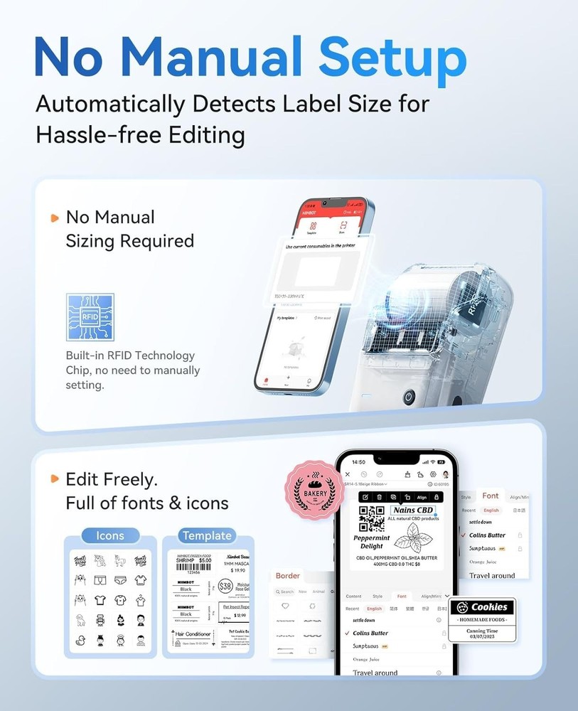 B1 Label Printer with Rechargeable Battery