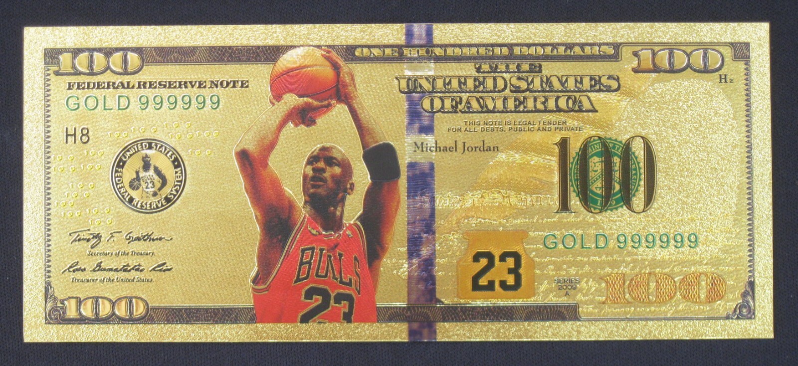 MJ-The GOAT-MVP-HOF-Chicago Bulls-Set of 4 GOLD BILLS! FREE SHIP & CERTIFICATE!
