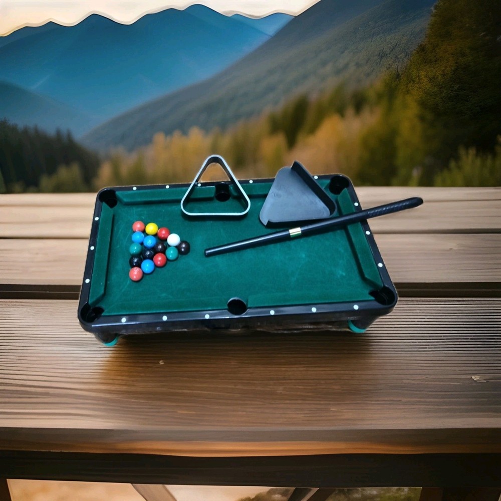 Mini Pool Game Table - Small Billiards Game Collectible