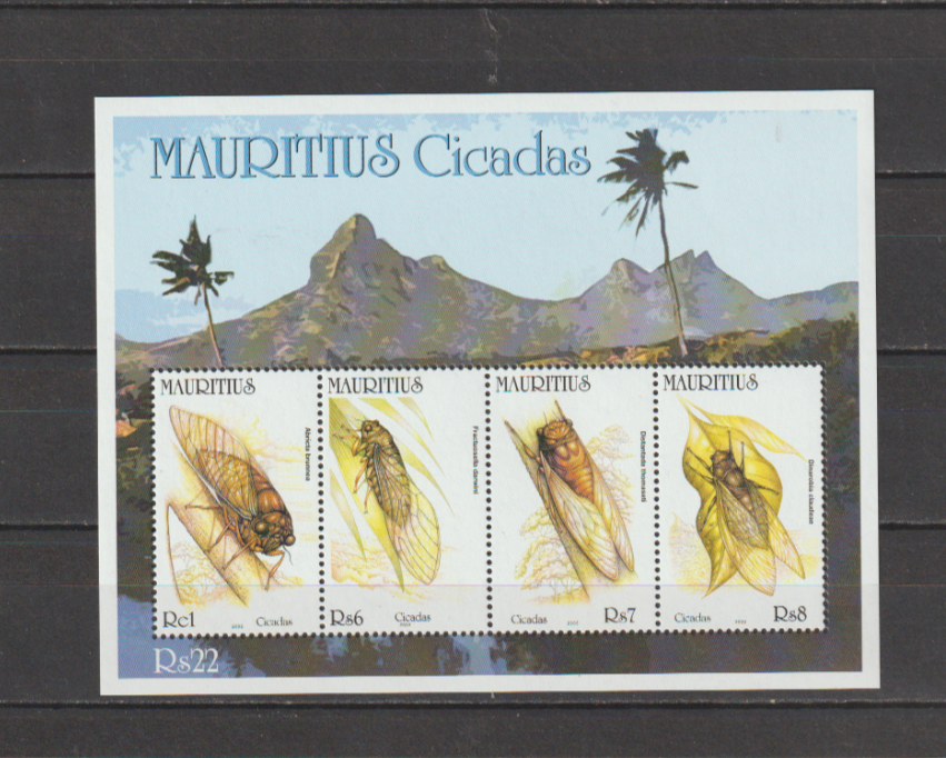 Mauritius 2002 Cicadas Insects M/Sheet MNH