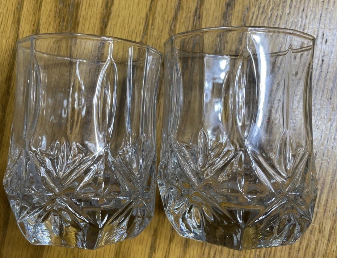 Cristal D'Arques Durand Brighton Old Fashioned Glass 10oz Highball Starburst VTG