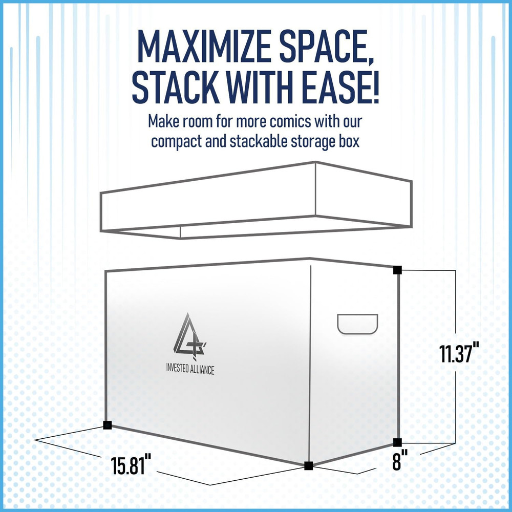 Short Comic Book Storage Box 3 Pack - White, Holds 150-175 Comics