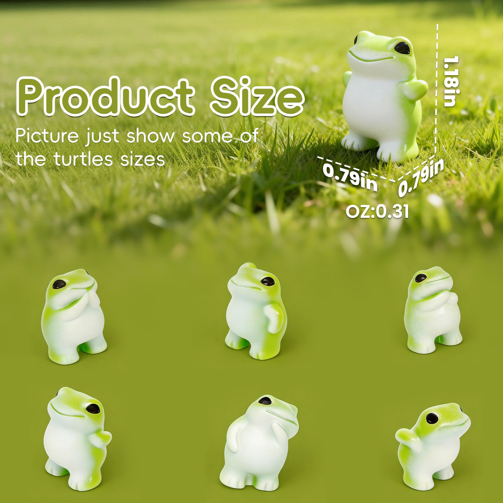 18-Piece Mini Resin Frog Figurines - Cute Garden Accents for Hiding & Decor
