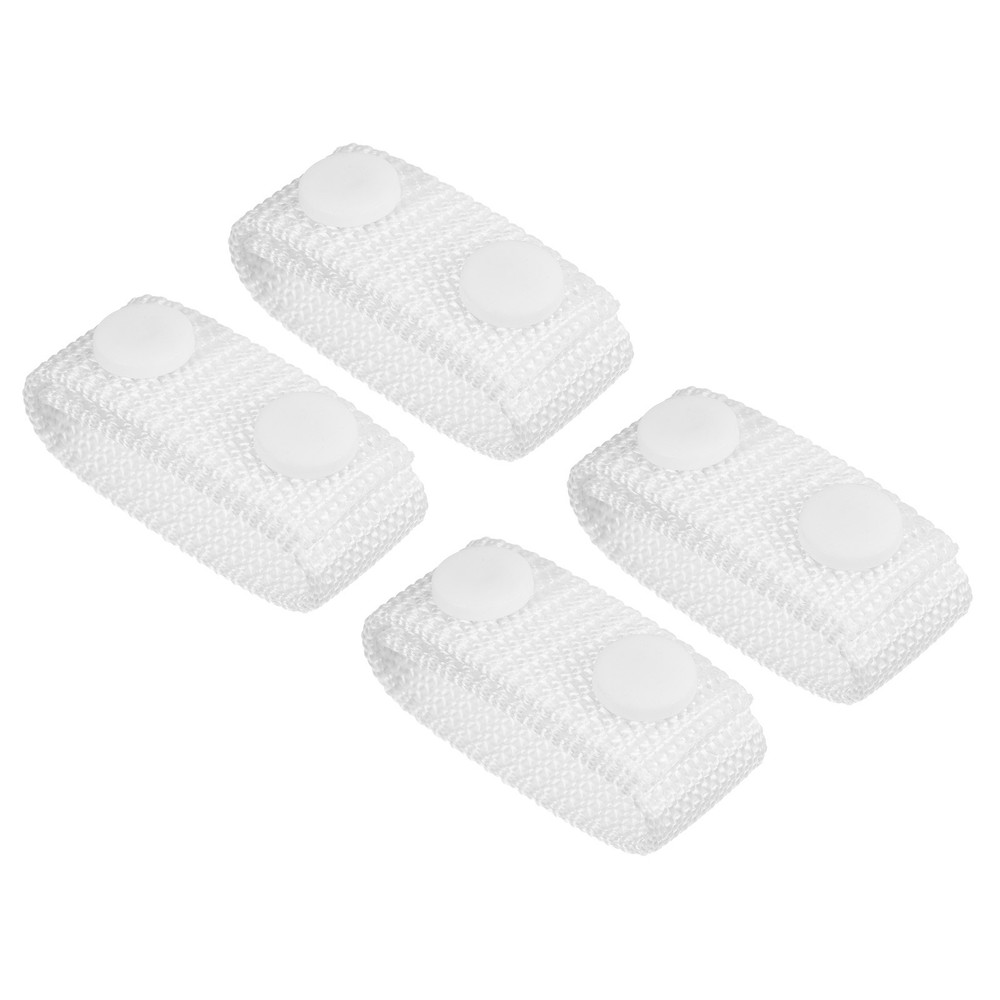 Belt Keeper 4Pcs Nylon Webbing Loop Holder with Double Snaps White