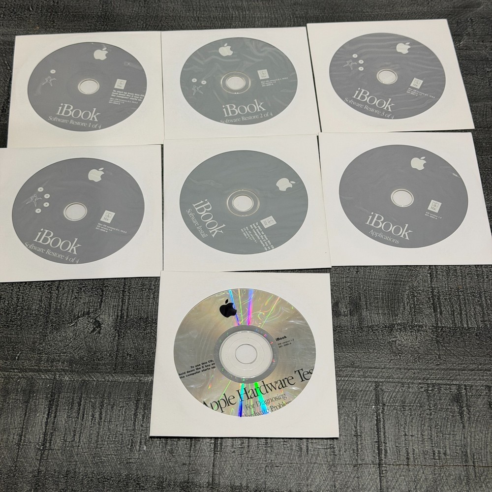 Apple iBook Install Discs, Software, Applications & Apple Hardware Test