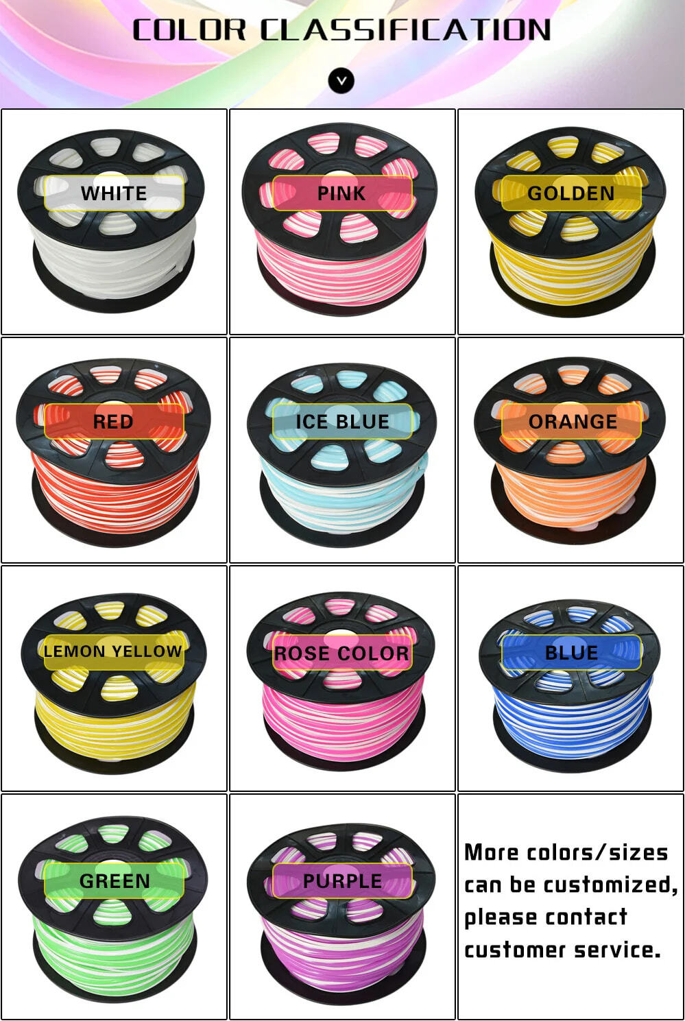 Separated Neon Flexible LED Light Strip Cover 8mm DIY Bendable Silicone Diffuser