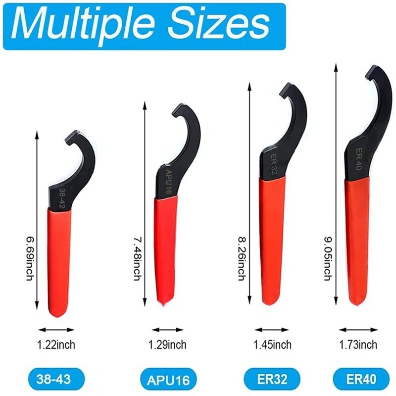 Coilover Wrench, Hook Wrenches Tools Set Shock Spanner Wrench Set C-Shape