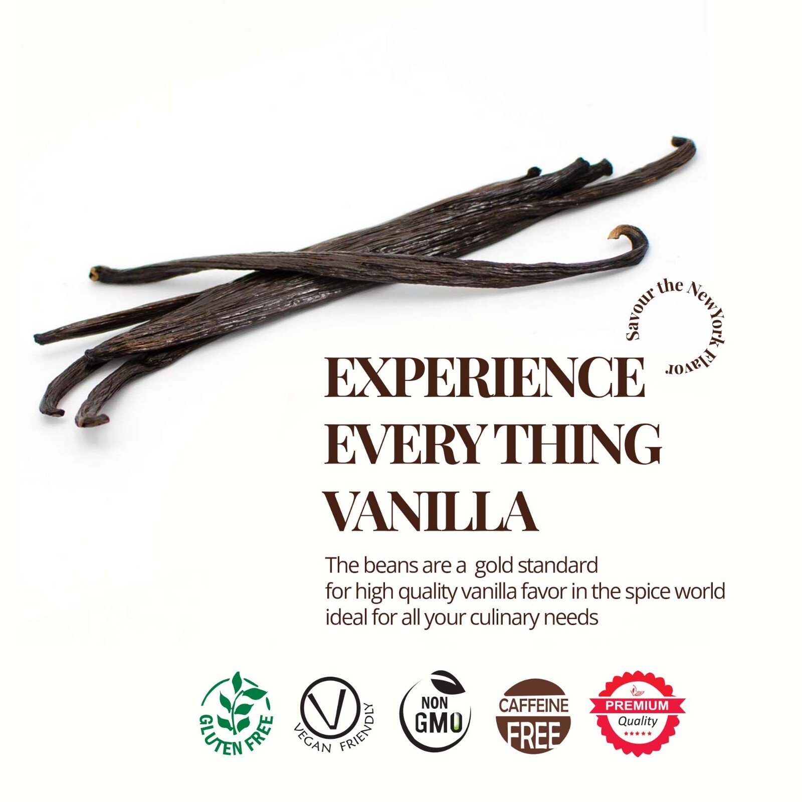 Fresh Organic Vanilla Beans Grade A 5'- 8' - Bulk Vanilla Pods and Vanilla Cuts.