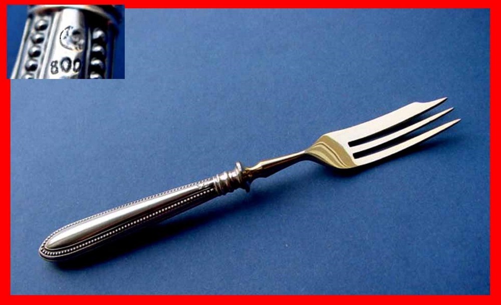 1. By 2. Fork/Kitchen Fork , 800er Silver, XIX C.C204