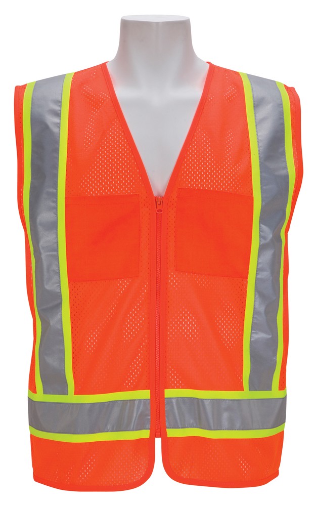 3A SAFETY CLASS 2 MESH SAFETY VEST-X PATTERN - ORANGE-XLARGE