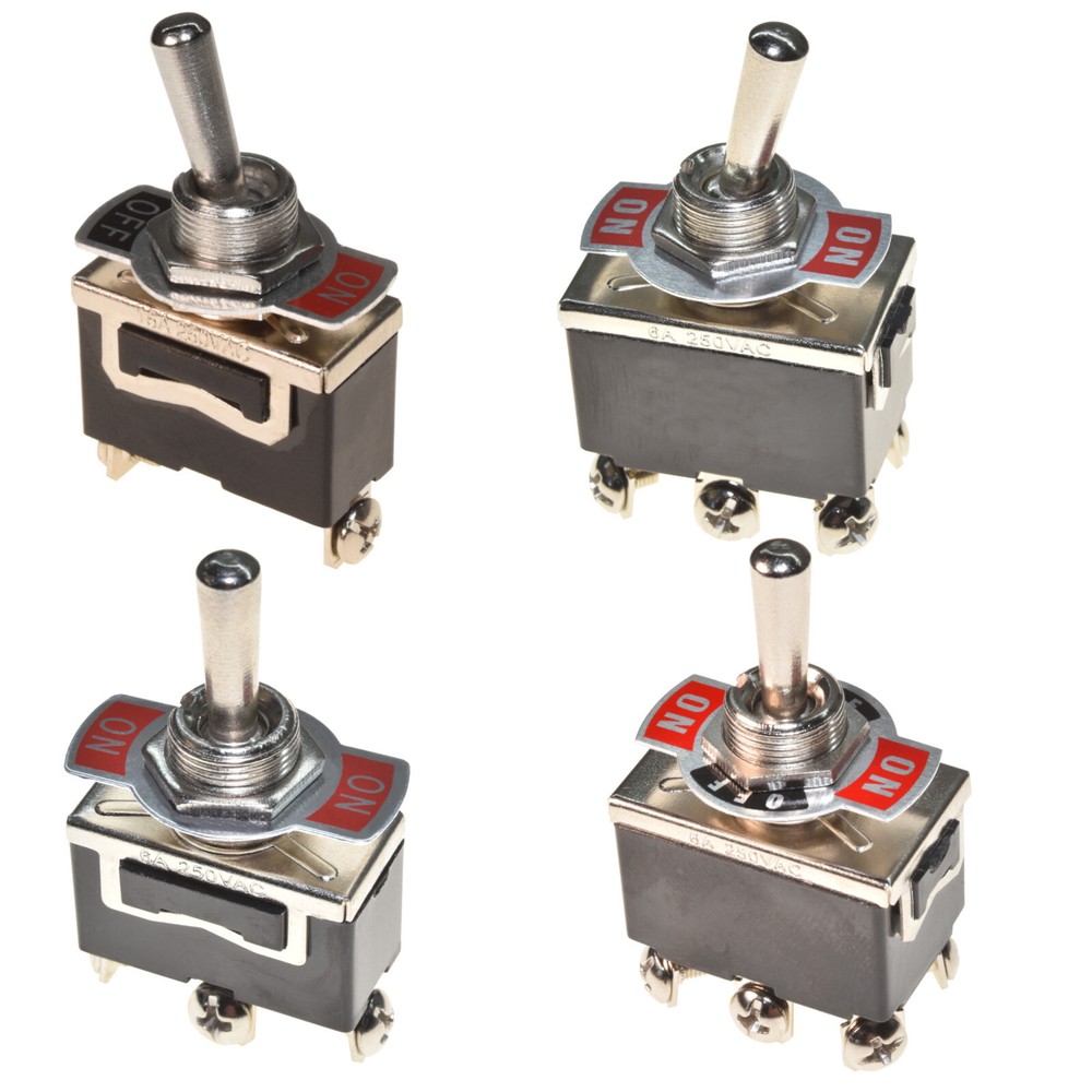 Car Toggle Switch Switch On-Off (8 Types) 12V 24V 250V Protective Cap