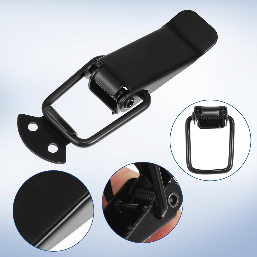 Car Trunk Bumper Security Hook Lock Clips Quick Release Hook Black 105x33mm 2pcs