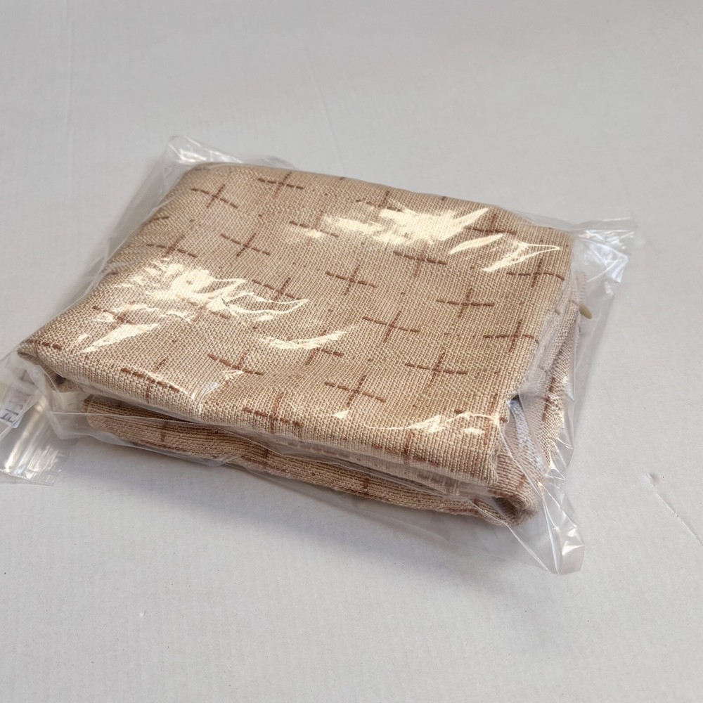 2 Pack Pillow Cover Cushion Cases Thick Polyester Beige 16" Square E1-738