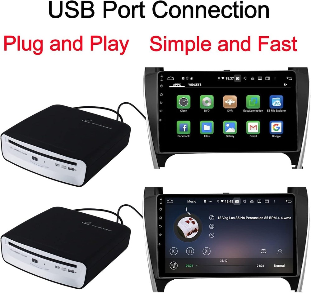 Compatible with Android Car Navigation - USB CD Player