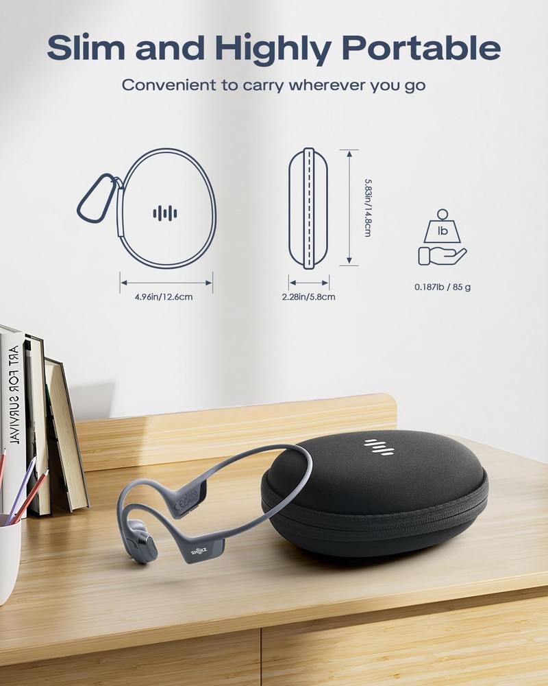 Headphone Case for Shokz OpenRun Pro 2/OpenRun/OpenSwim Pro/OpenMove black