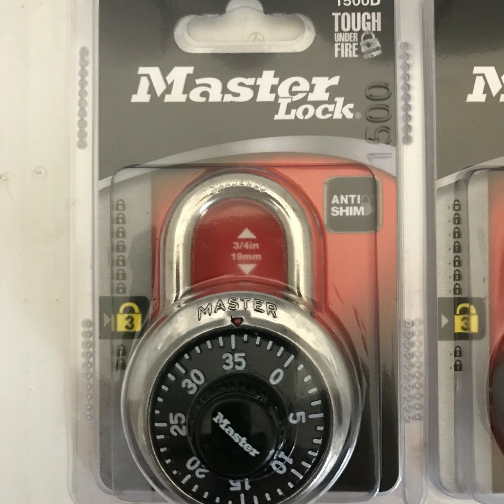 Master Lock 1500D 2 Pack 1 7/8" Combination Dial Padlock