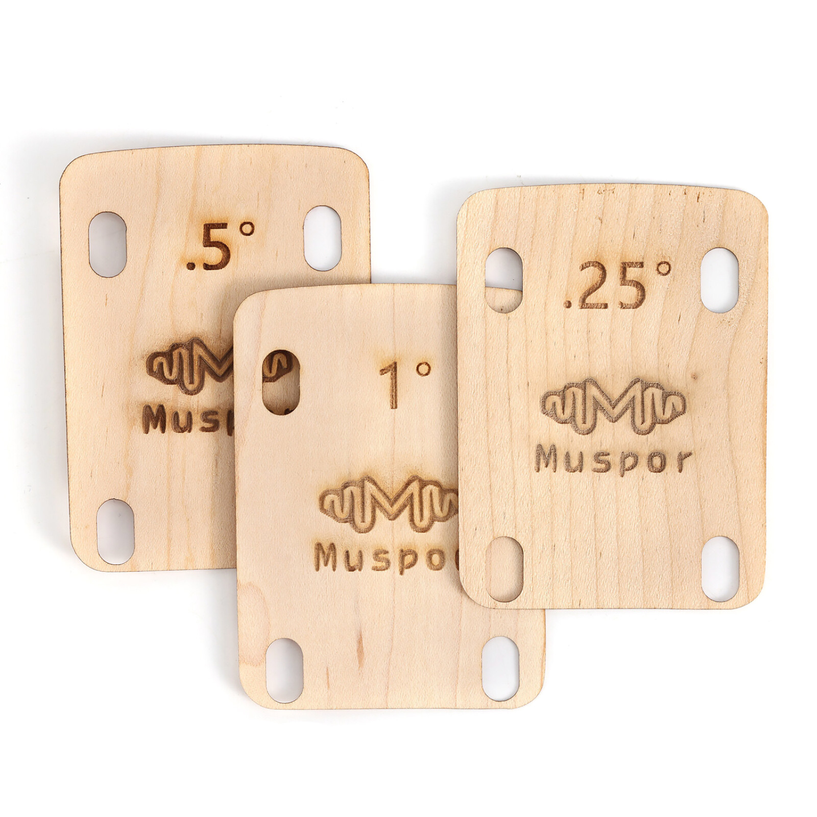 0.25-degree 0.5-degree 1-degree taper Neck Shims for Guitar, Shaped, Set of 3 e