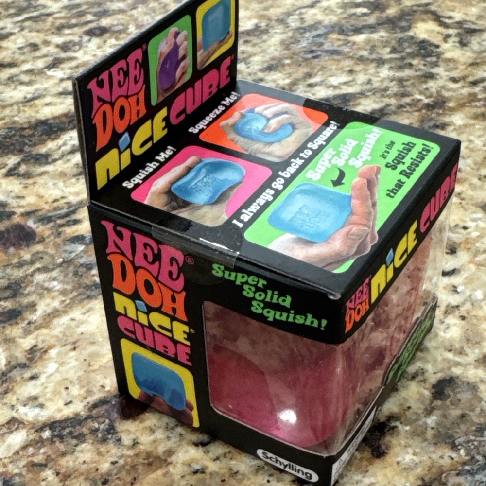 NeeDoh Nee Doh Nice Cube Super Solid Squish Pink Squeezable 100% Authentic