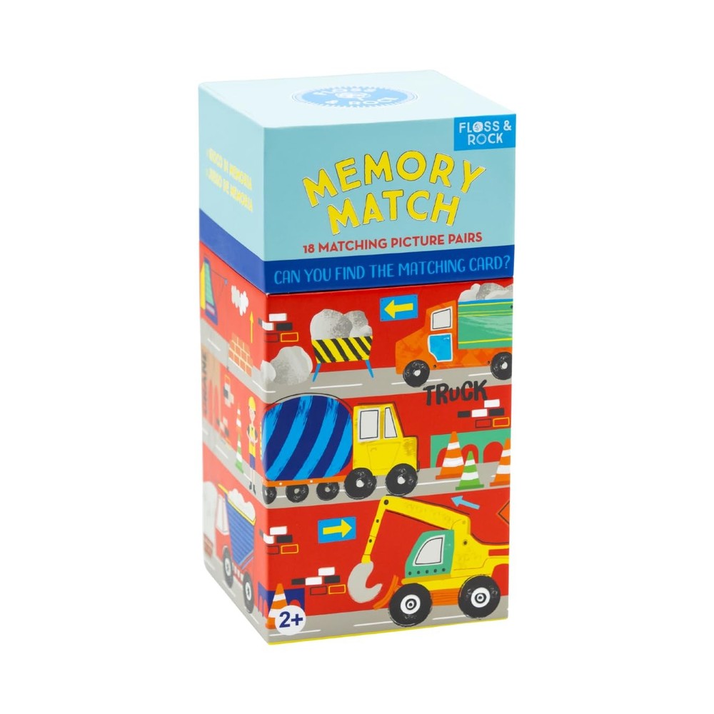 Floss & Rock Construction Memory Match, Include 36 Cards with 18 Matching