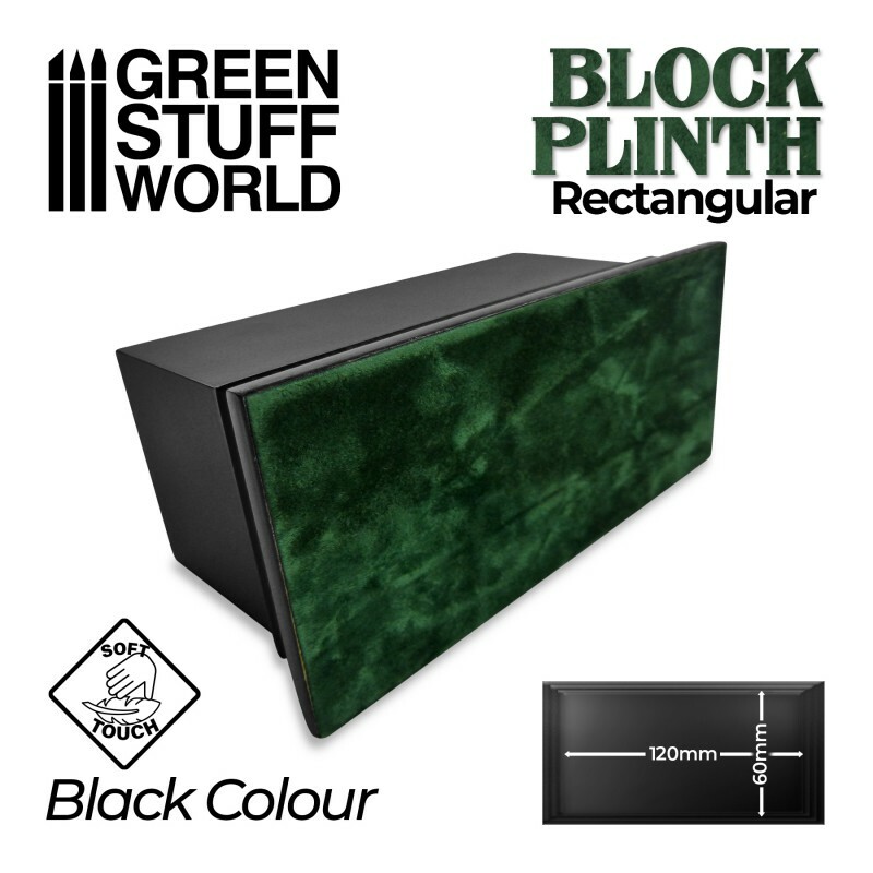 Rectangular Top Display Plinth 12x6cm - Black figures exhibition 40k