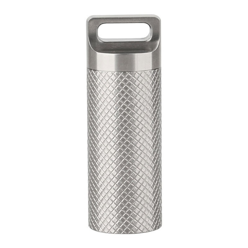 EDC Titanium Portable Waterproof Box Keychain Pendant Pill Storage Container