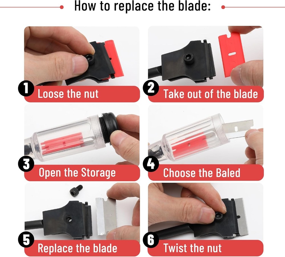 Bates- Long Reach Extension Scraper, 11-Inch, Razor Scraper with Extra 3...