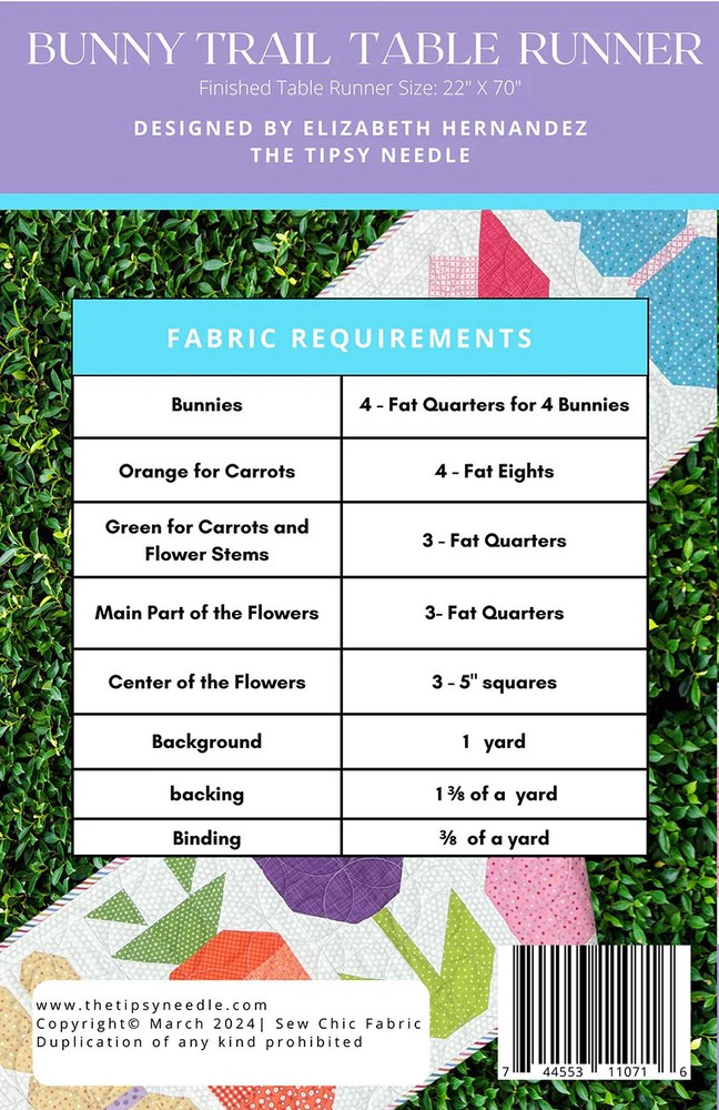 Bunny Trail Table Runner by The Tipsy Needle