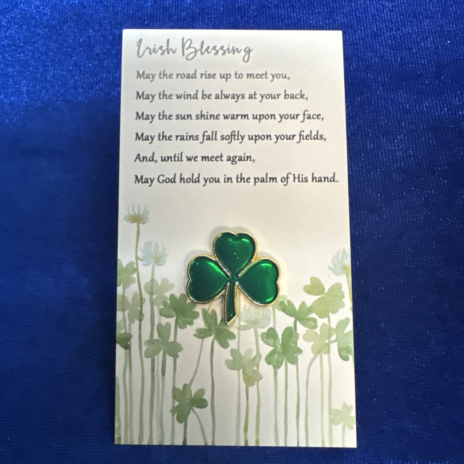 Shamrock Irish Blessing Clover Lapel Pin, Ireland, St Patrick’s Day 🇮🇪 Luck 🍀