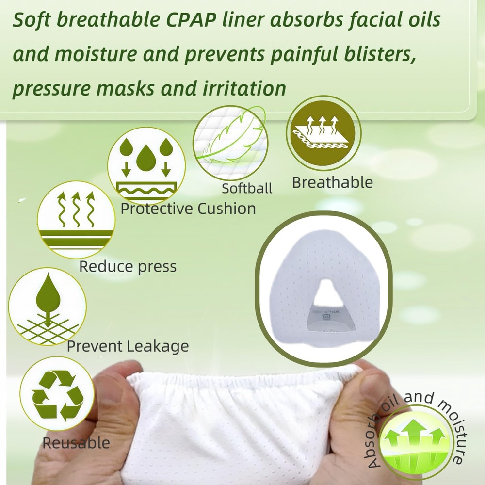 4 Pack Nasal CPAP Mask Liners Compatible with Medium Size Medium, Raw White