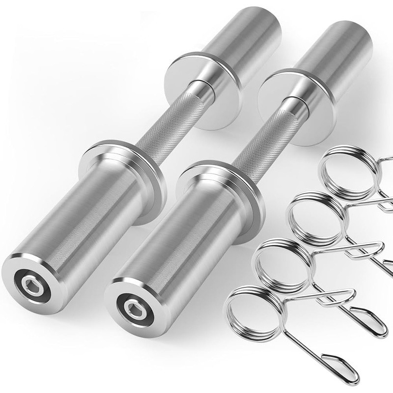 Loadable Dumbbells Adjustable 150lbs Knurled Grip Chrome Spring Collars New